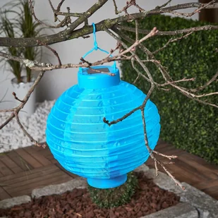 Best Season Solarny lampion LED Jerrit 20 cm, niebieski - Lampy ogrodowe - miniaturka - grafika 2
