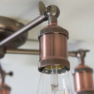 Endon Rustykalna LAMPA sufitowa HAL 76336 Endon regulowana OPRAWA metalowy plafon spider pająk miedź cyna 76336 - Lampy sufitowe - miniaturka - grafika 2