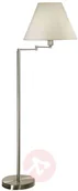 Lampy stojące - KOLARZ Lampa podłogowa Hilton, biały klosz, nikiel - miniaturka - grafika 1