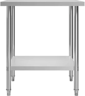 VidaXL Kuchenny stół roboczy, 80x60x85 cm, stal nierdzewna! 51186 VidaXL - Meble gastronomiczne - miniaturka - grafika 3