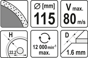 Yato TARCZA DIAMENTOWA 115MM DO CERAMIKI YT-59951 ZYSKAJ RABAT 30 ZŁ YT-59951 - Tarcze do pił - miniaturka - grafika 3