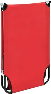 vidaXL Składany leżak, czerwony, stal - Leżaki ogrodowe - miniaturka - grafika 7