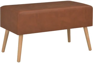 vidaXL Ławka z szufladami, 80 cm, brązowa, sztuczna skóra vidaXL - Ławki do przedpokoju - miniaturka - grafika 4