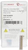 Magnesy - first4magnets Magnes Expert F331-N35-50 3 mm średnicy x 1 mm grubości N35 magnes neodymowy - 0,13 kg ciąg (opakowanie 50 sztuk), zestaw 50 sztuk F331-N35-50 - miniaturka - grafika 1