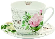 Filiżanki - Nuova R2S Easy life PORCELANOWA FILIŻANKA ŚNIADANIOWO-DESEROWA ze SPODKIEM - RÓŻE - Jardin Botanique - 400 ml (1454 JARB) 1454 JARB - miniaturka - grafika 1