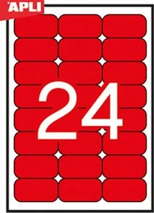 Apli Etykiety kolorowe APLI 70x37mm zaokrąglone czerwone 20 ark 8410782015932 - Zakładki indeksujące - miniaturka - grafika 3