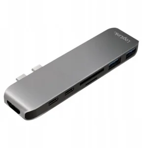 LogiLink Hub wielofunkcyjny USB-C UA0302 7 w 1 PD aluminium UA0302 - Huby USB - miniaturka - grafika 2