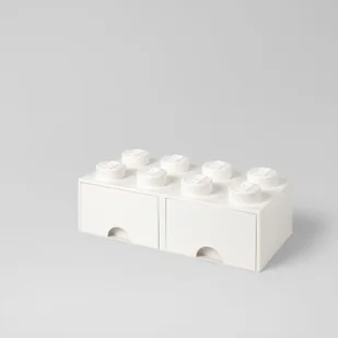 Lego LEGO Brick szuflada 8 guziki, 2 szuflady, pudełko do przechowywania można układać w stos, 9,4 L, biała, 001  biały 40061735 - Pudła i pojemniki do przechowywania - miniaturka - grafika 2