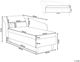 Beliani Szezlong welur szmaragdowy LUIRO - Szezlongi - miniaturka - grafika 3