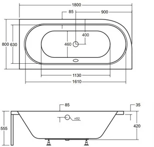 Besco AVITA 180x80 OAV-180-NS - Wanny - miniaturka - grafika 5