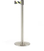 Wyposażenie miejsc publicznych - AJ Taśmowy system wygrodzeniowy 3650mm stal szczotkowana żółto-czarna taśma 312415 - miniaturka - grafika 1