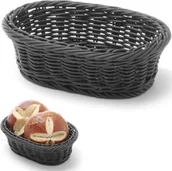 Miski i półmiski - Hendi Koszyk na pieczywo owalny polipropylenowy czarny 320x230x70 mm 426654 - miniaturka - grafika 1