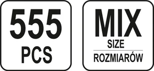 Yato ZESTAW ZAWLECZEK PROSTYCH 555SZT., MIX ROZMIARÓW YT-06873 YATO YT-06873 - Narzędzia warsztatowe - miniaturka - grafika 3