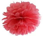 Gadżety dla niej i dla niego - PartyDeco Pompon bibułowy, czerwony, 25 cm PP25-007 - miniaturka - grafika 1