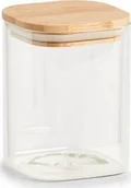 Pojemniki kuchenne - Zeller Słoik do przechowywania z bambusową pokrywką kwadratowy 1000 ml 10x10x14 cm 19568 - miniaturka - grafika 1