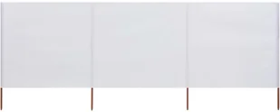 vidaXL Parawan 3-skrzydłowy z tkaniny, 400 x 120 cm, biały - Markizy - miniaturka - grafika 4
