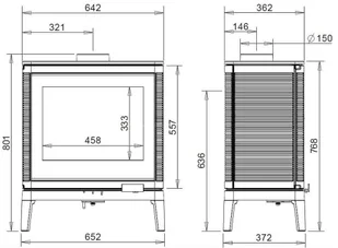 Ekoprojekt 868 Piec wolnostojący Invicta 9kW Kazan GA kolor emalia antracyt 86876404 - Piece wolnostojące - miniaturka - grafika 2