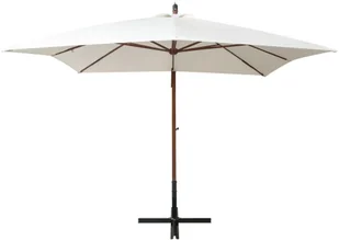 vidaXL Parasol ogrodowy wiszący, 300 x cm, drewniany, biały - Parasole ogrodowe - miniaturka - grafika 3