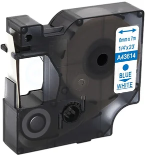 Dymo Taśma do D1 43614 6mm/7m Biała/Niebieski - Papier do drukarek - miniaturka - grafika 2