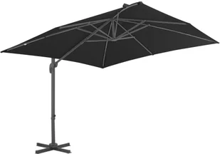 vidaXL Parasol wiszący z aluminiowym słupkiem 3x3 m czarny 47000 - Parasole ogrodowe - miniaturka - grafika 4