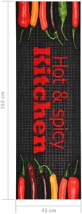 vidaXL Kuchenna mata podłogowa Hot&amp;Spicy, 45x150 cm - Wycieraczki - miniaturka - grafika 6