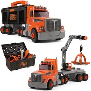 Smoby Ciężarówka z Dźwigiem 3w1 Black+Decker Dla Dzieci Narzędzia 60 Akc 360175 - Tory, garaże, parkingi - miniaturka - grafika 9