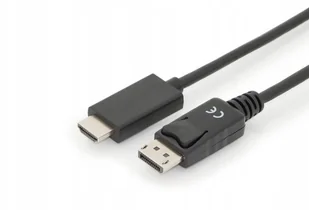 Assmann Kabel adapter DisplayPort 1.2 z zatrzaskiem 4K 60Hz UHD Typ DP/HDMI A M/M czarny 3m AKASSVD00000045 - Akcesoria do monitorów - miniaturka - grafika 2