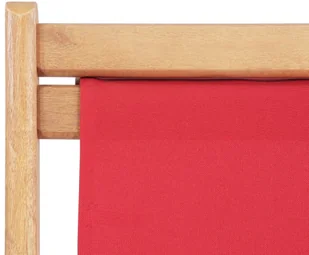 vidaXL Składany leżak plażowy, tkanina, czerwony - Leżaki ogrodowe - miniaturka - grafika 8