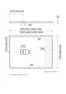 Schedpol Schedline Brodzik prostokątny kompozytowy Schedline PROTOS Cement Stone 90x80 3SP.P1P-8090/CT/ST-M1/CT/ST - Brodziki prysznicowe - miniaturka - grafika 9