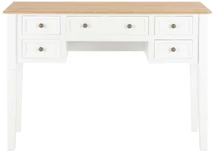 vidaXL Biurko, białe, 109,5x45x77,5 cm, drewniane vidaXL - Biurka - miniaturka - grafika 2
