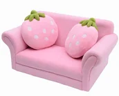 Fotele i pufy dla dzieci - Homcom Sofa dziecięca Fotel Kanapa (sofa truskawka) - miniaturka - grafika 1