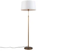 Lampy stojące - QAZQA Lampa podłogowa regulowana brąz klosz biały 45cm - Parte - miniaturka - grafika 1