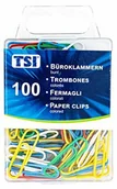 Spinacze i klipsy do papieru - TSI Spinacze biurowe TSI, 26 mm, 100 sztuk, kolorowe 4022792480996 - miniaturka - grafika 1