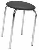 Taborety i hokery - Czarny okrągły taboret kuchenny tapicerowany D7-A85 - miniaturka - grafika 1