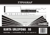 Druki akcydensowe - Typograf Druk Karta urlopowa 01131 - miniaturka - grafika 1