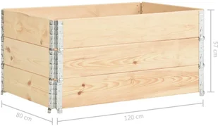vidaXL Nadstawki paletowe, 3 szt., 80x120 cm, lite drewno sosnowe 310051 - Donice - miniaturka - grafika 6