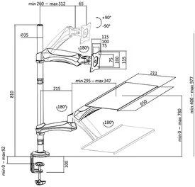 LogiLink Stelaż do monitorów stanowiskowych montaż na stojaku stacji roboczych BP0030 - Części i akcesoria do laptopów - miniaturka - grafika 2