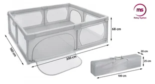 Moby System Duży kojec 200 cm x 160 cm - plac zabaw dla dziecka, suchy basen KOJEC SZARY 1.6 - Maty piankowe - miniaturka - grafika 4