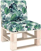 Poduszki ogrodowe - vidaXL Poduszki na sofę z palet 2 szt. wzór w liście 314495 - miniaturka - grafika 1