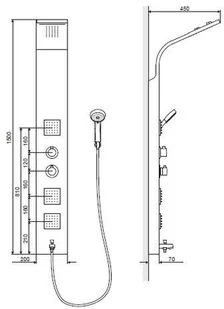 Actima Actima More Termo Panel prysznicowy z termostatem stal nierdzewna ARAC.ML9304T - Panele prysznicowe - miniaturka - grafika 2