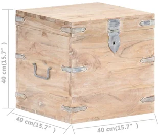 vidaXL Skrzynia, 40x40x40 cm, lite drewno akacjowe vidaXL - Pudła i pojemniki do przechowywania - miniaturka - grafika 20