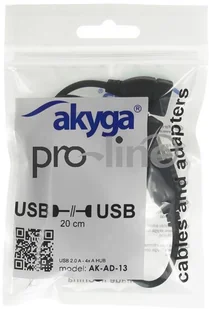 Akyga Hub USB Akyga AK-AD-13 4x USB 2.0 czarny AK-AD-13 - Huby USB - miniaturka - grafika 2