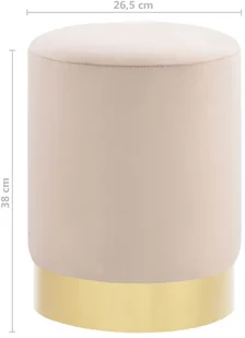 vidaXL Stołek, brzoskwiniowy-złoty, aksamit - Taborety i hokery - miniaturka - grafika 4