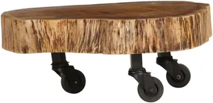 vidaXL Stolik kawowy z litego drewna akacjowego, 60x55x25 cm - Ławy i stoliki kawowe - miniaturka - grafika 3