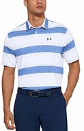 Koszulki sportowe męskie - Under Armour Playoff 2.0, koszulka polo z krótkimi rękawami, koszulka polo z krótkim rękawem z ochroną przeciwsłoneczną, biała (White/Moonstone Blue/Pitch Gray (123)), XL - miniaturka - grafika 1