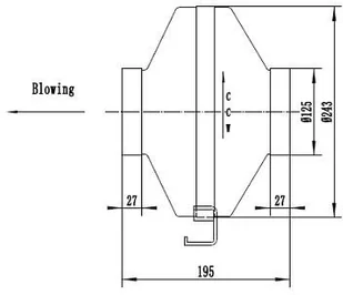 Wentylator kanałowy LXFB2E190/44-P92/15-G125 + Regulator obrotów Wentylator kanałowy LXF 125mm + Regulator obrotów - Wentylatory przemysłowe - miniaturka - grafika 2