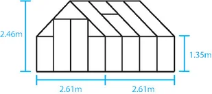 Halls szklarnia ogrodowa Qube+ 88 6,8 m2 2,61 x 2,61 m) czarna + baza SZKŁO HARTOWANE Qube+ 88 - Szklarnie ogrodowe - miniaturka - grafika 9