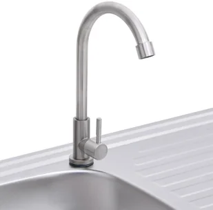 vidaXL Lumarko Zlewozmywak kempingowy, dwukomorowy, z kranem, stal nierdzewna 151211 - Zlewozmywaki - miniaturka - grafika 7