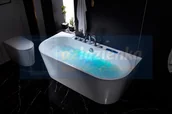 Wanny z hydromasażem - Zepehof Wanna z hydromasażem LS-4470 170x80x58 chromoterapia podgrzewacz - miniaturka - grafika 1