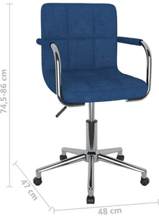 Fotel biurowy, krzesło biurowe vidaXL Obrotowe krzesło biurowe, niebieskie, tapicerowane tkaniną 334795 - Fotele i krzesła biurowe - miniaturka - grafika 8